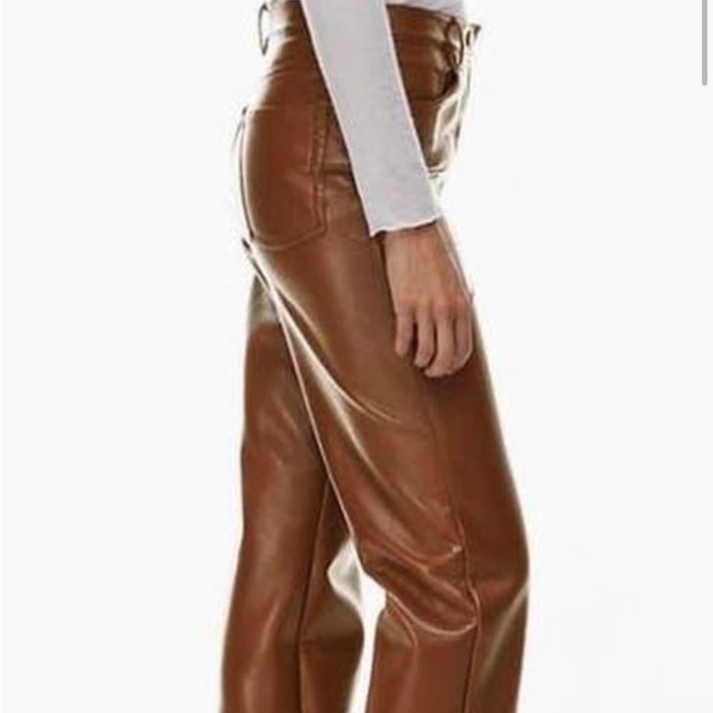 Pristine condition chocolate brown leather aritizia pants